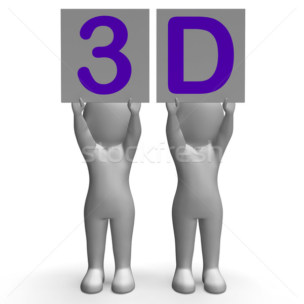 3D Banners Show Three-Dimensional Printing Or Cinema Stock photo © stuartmiles