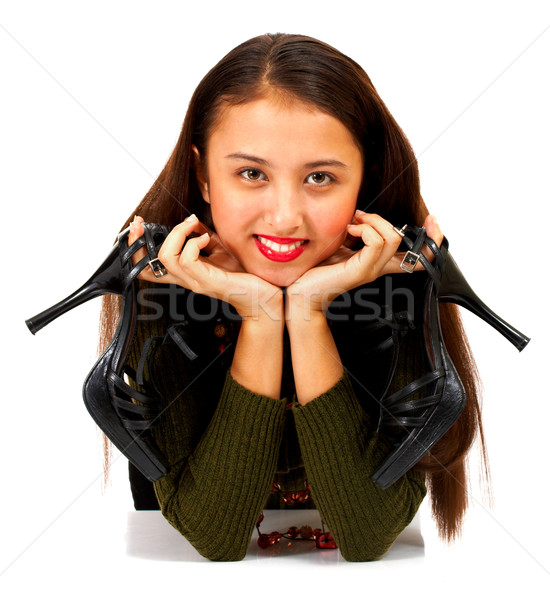 Pretty Girl With Her Shoes Off Stock photo © stuartmiles