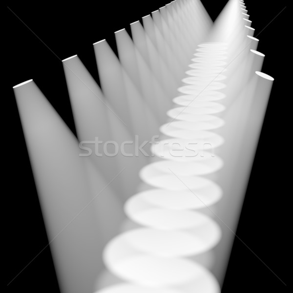 Multiple White Spotlights In A Row On Stage For Highlighting Pro Stock photo © stuartmiles