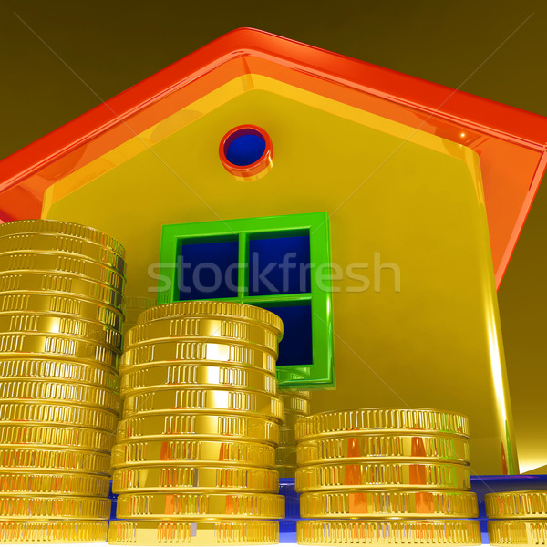 Coins Around House Showing Paying Rent Stock photo © stuartmiles