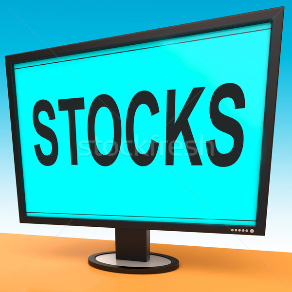Stocks Screen Shows Shares And Stock Market Stock photo © stuartmiles