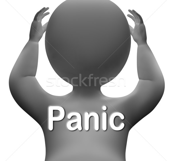 Panic Character Means Fear Worry And Distress Stock photo © stuartmiles