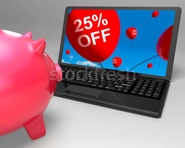Twenty-Five Percent Off Laptop Means Prices Reduced 25 Stock photo © stuartmiles