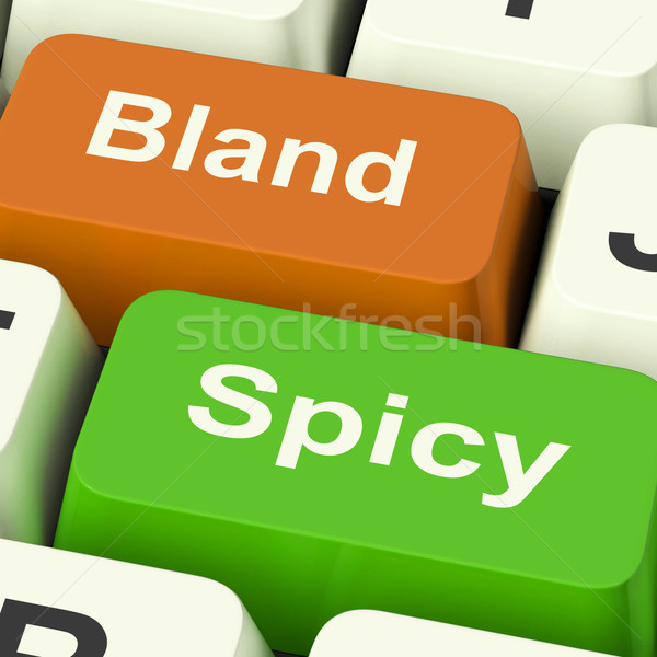 Bland Spicy Keys Shows Plain Hot Cooking Flavours Stock photo © stuartmiles
