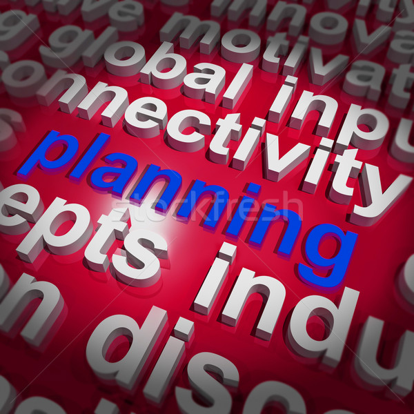 Planning Word Cloud Shows Objectives Plan And Organize Stock photo © stuartmiles