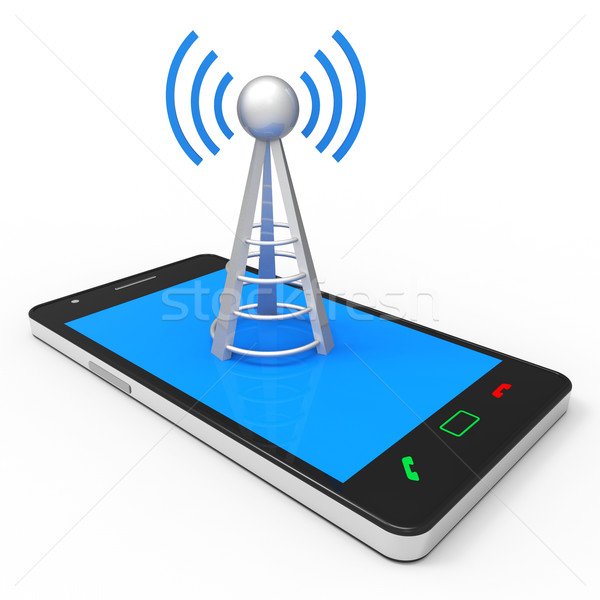 Wifi Hotspot Shows World Wide Web And Antenna Stock photo © stuartmiles
