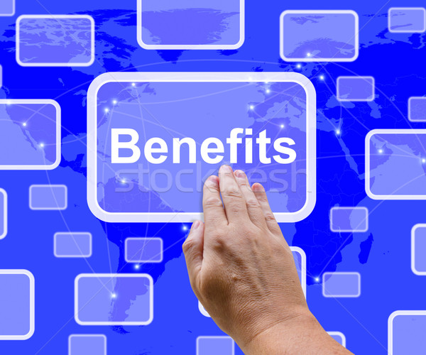 Benefits Button Showing Bonus Or Perks As Company Award Stock photo © stuartmiles