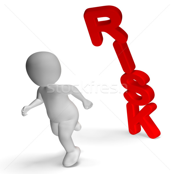 Risk And 3d Character Shows Peril And Uncertainty  Stock photo © stuartmiles