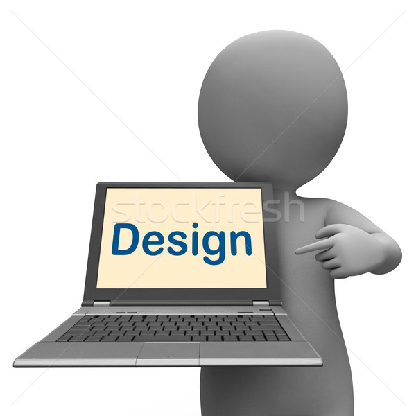 Stock photo: Design On Laptop Shows Creative Artistic Artwork