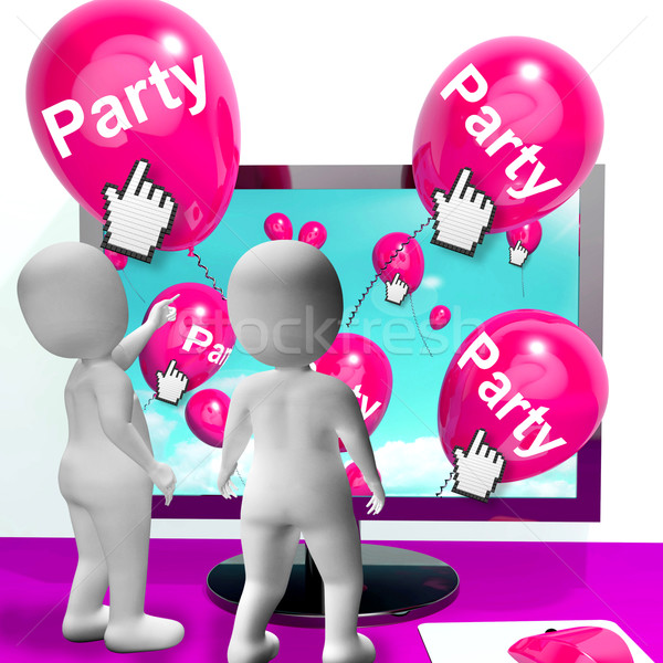 Party Balloons Represent Internet Parties and Invitations Stock photo © stuartmiles