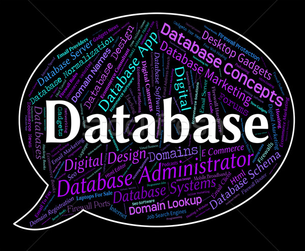 Database Word Means Information Text And Computers Stock photo © stuartmiles