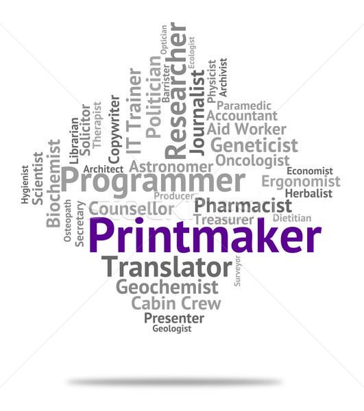 Printmaker Job Means Designer Position And Occupations Stock photo © stuartmiles
