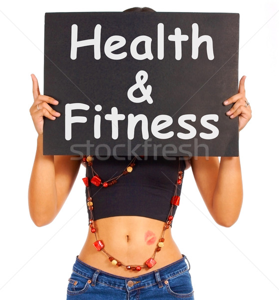 Health And Fitness Sign Shows Exercise For Getting Healthy Stock photo © stuartmiles