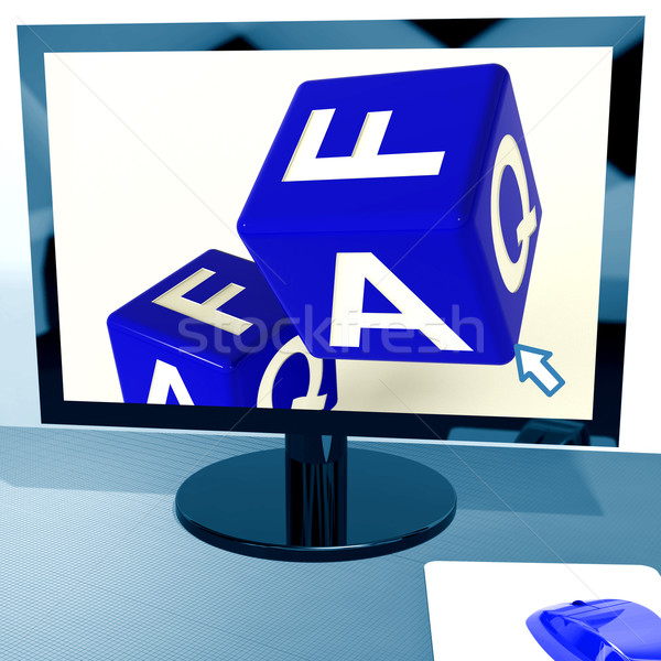 Faq kości ekranie komputera online wsparcie Zdjęcia stock © stuartmiles