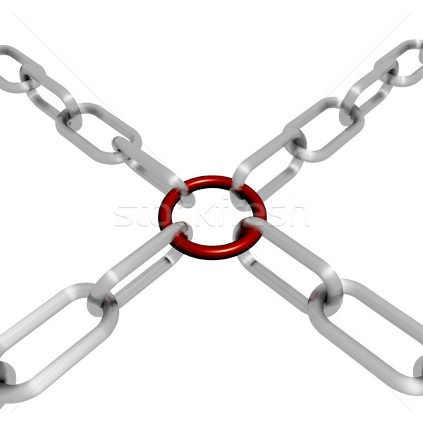 Red Link Chain Shows Strength Security Stock photo © stuartmiles