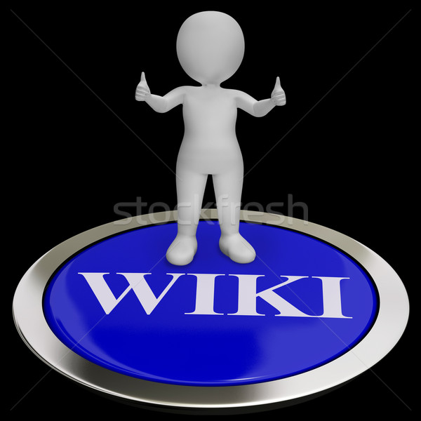 Wiki knop online informatie encyclopedie Stockfoto © stuartmiles