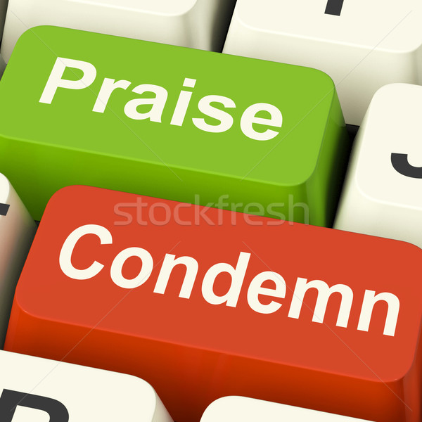 Condemn Praise Keys Means Appreciate or Blame Stock photo © stuartmiles