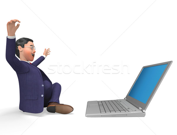 Businessman Overwhelmed Means Victory Winning And Success Stock photo © stuartmiles