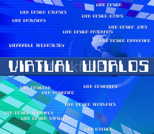 Virtual Outsource Indicates Contracting Earth And Worlds Stock photo © stuartmiles