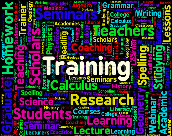 Training Word Shows Education Learn And Lesson Stock photo © stuartmiles
