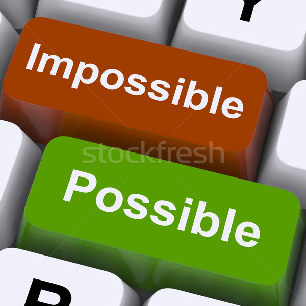 Mogelijk onmogelijk sleutels show optimisme positiviteit Stockfoto © stuartmiles