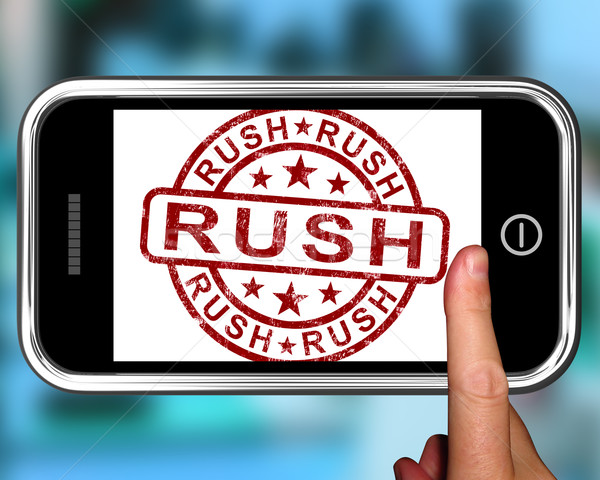 Rush On Smartphone Showing Speed Stock photo © stuartmiles