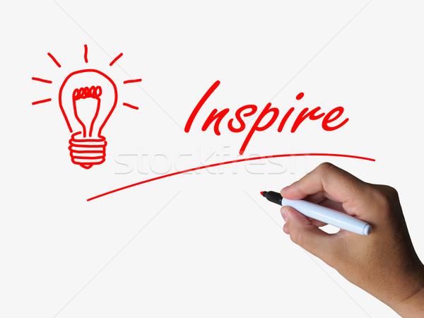 Inspire and Lightbulb Refer to Inspiration Motivation and Influe Stock photo © stuartmiles