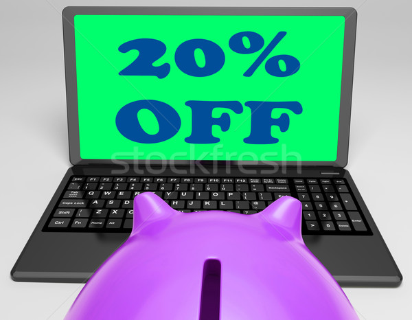 Stock fotó: Húsz · százalék · el · laptop · 20 · online