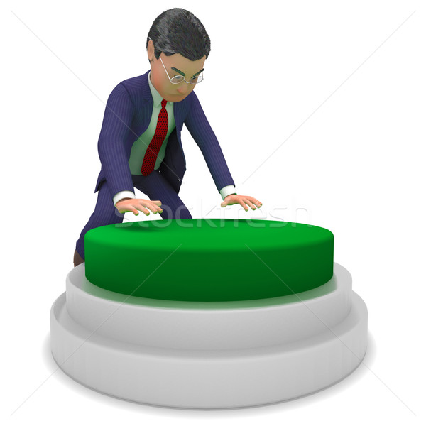 Pushed Start Button Represents Act Now And Biz Stock photo © stuartmiles