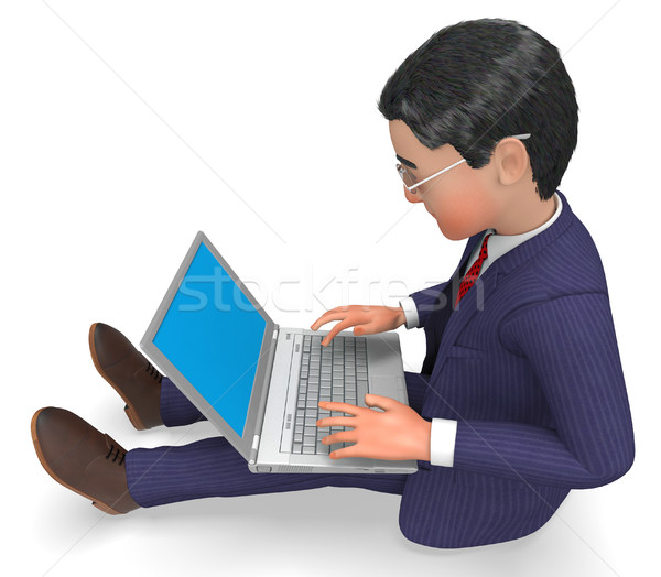 Businessman Typing Indicates World Wide Web And Businessmen Stock photo © stuartmiles