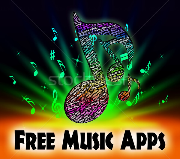 Free Music Apps Shows Application Software And Audio Stock photo © stuartmiles