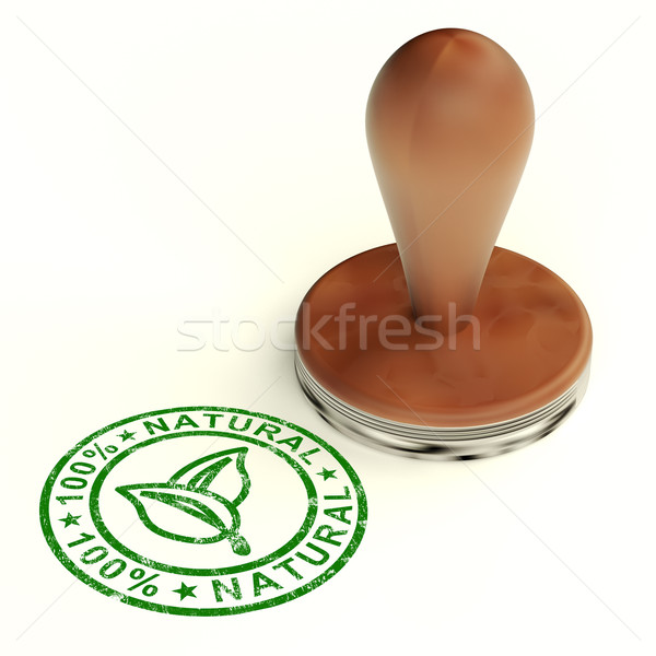 Stock photo: 100% Natural Stamp Shows Pure Genuine Products