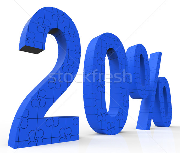 20 Puzzle Shows Twenty Percent Reduction And Clearance Stock photo © stuartmiles