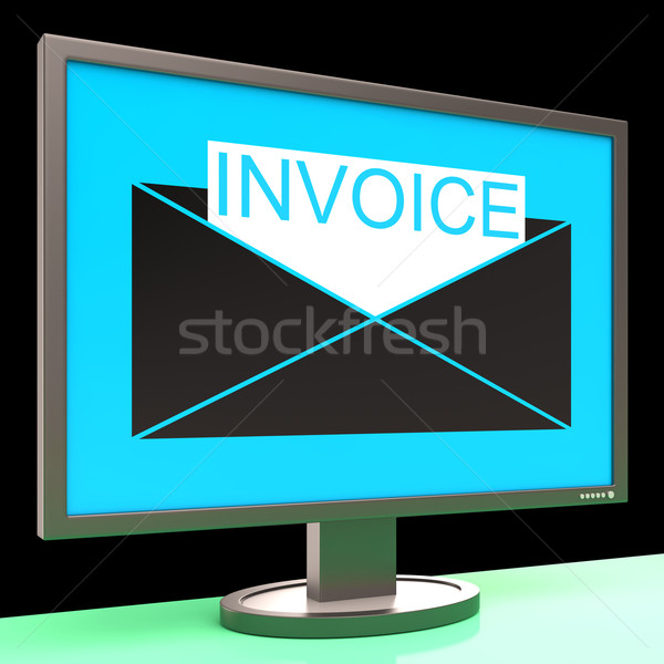 Invoice In Envelope On Monitor Showing Sending Payments Stock photo © stuartmiles