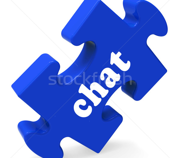 Chat Puzzle eingeben Stock foto © stuartmiles