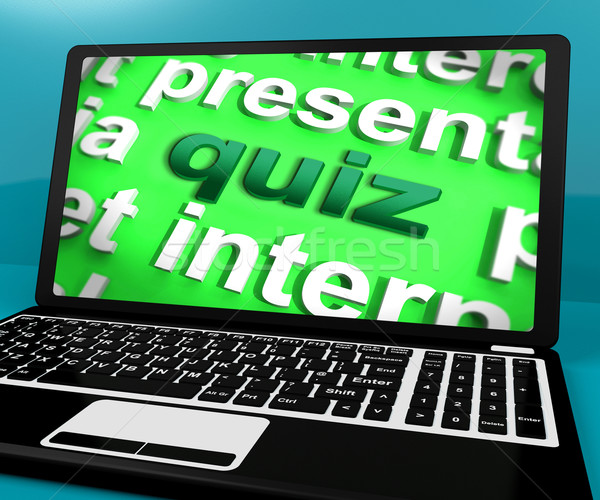Quiz Computer Means Test Quizzes Or Questions Online Stock photo © stuartmiles