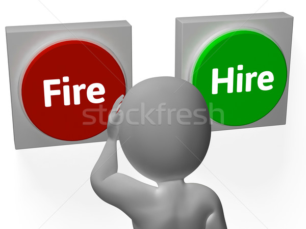 Fire Hire Buttons Show Human Resources Stock photo © stuartmiles