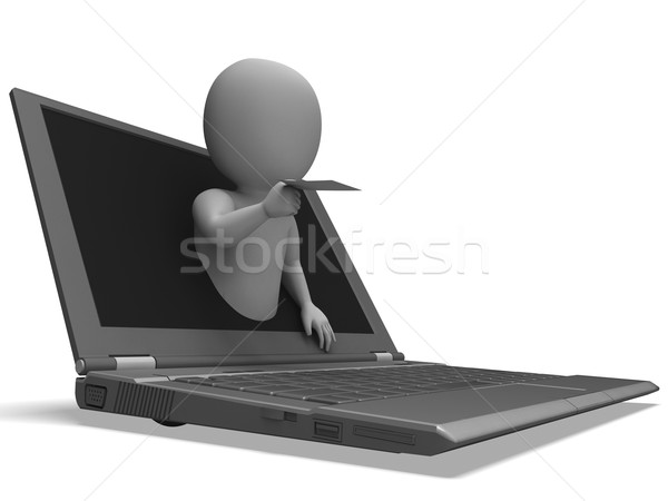 Email laptop mutat levelezés felirat posta Stock fotó © stuartmiles