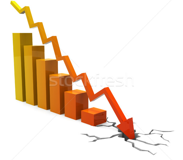 Stock photo: Business Crash Shows Financial Report And Biz