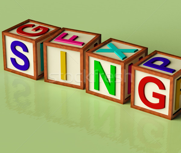 Kids Blocks Spelling Sing As Symbol for Singing And Music Stock photo © stuartmiles