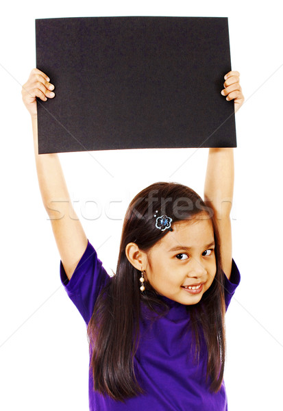 Girl Holding Up A Blank Board Stock photo © stuartmiles