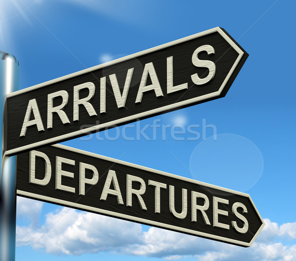 Arrivals Departures Signpost Showing Flights Airport And Interna Stock photo © stuartmiles