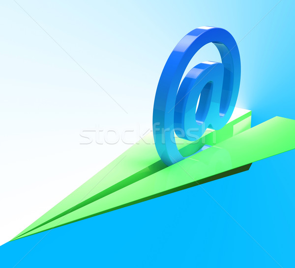 At Sign Aeroplane Shows Web Mailing Communication Stock photo © stuartmiles