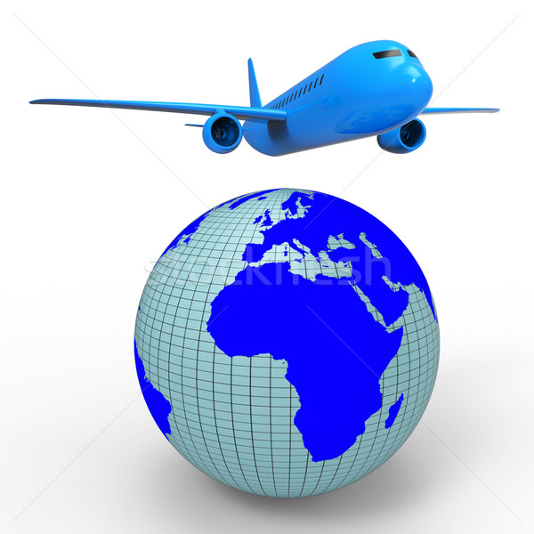 Worldwide Travel Shows Aeroplane Jet And Planet Stock photo © stuartmiles