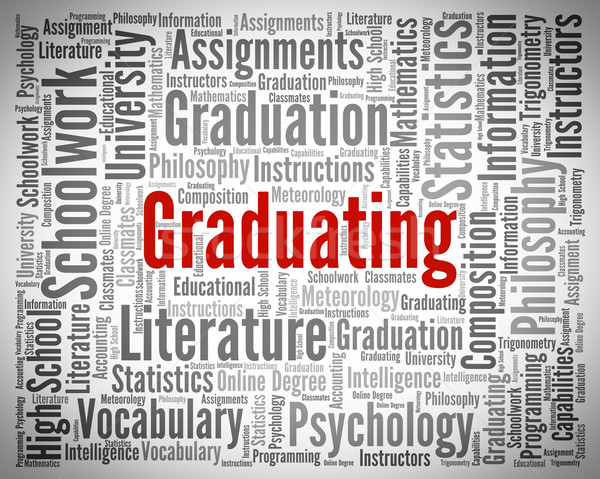 Graduating Word Shows Ceremony University And Graduates Stock photo © stuartmiles