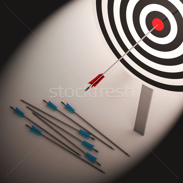 Arrow On Dartboard Shows Failure Or Failed Shot Stock photo © stuartmiles