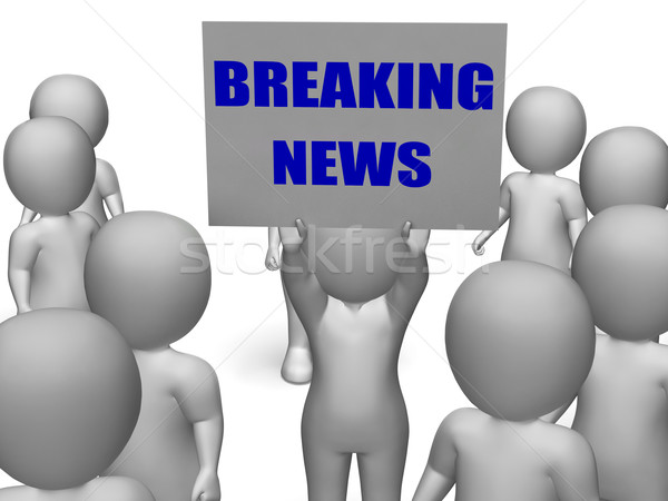 Breaking News Board Character Means Latest Announcements And Bul Stock photo © stuartmiles