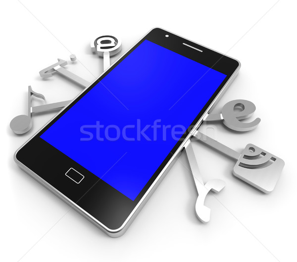 Social Media Phone Represents News Feed And Application Stock photo © stuartmiles