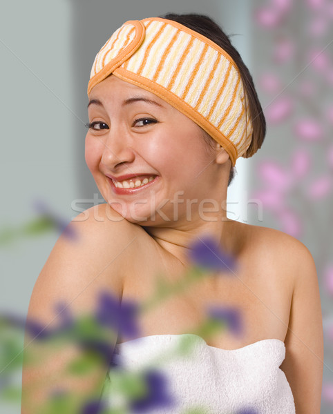 Smiling Woman In Her Bedroom Getting Dressed Stock photo © stuartmiles