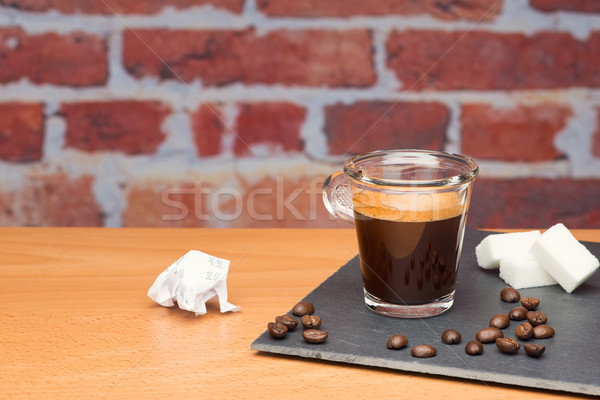 Csésze kávé számla téglafal kávézó pénz Stock fotó © Studio_3321